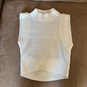 Backless White Knit Top